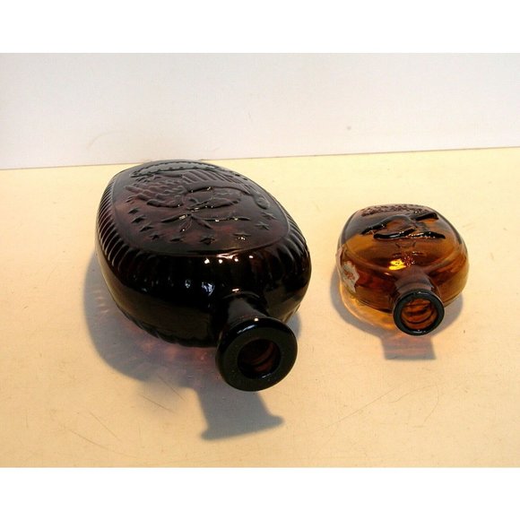 American Eagle Glass Bottles Set of Two Plum and Amber - Picture 6 of 12